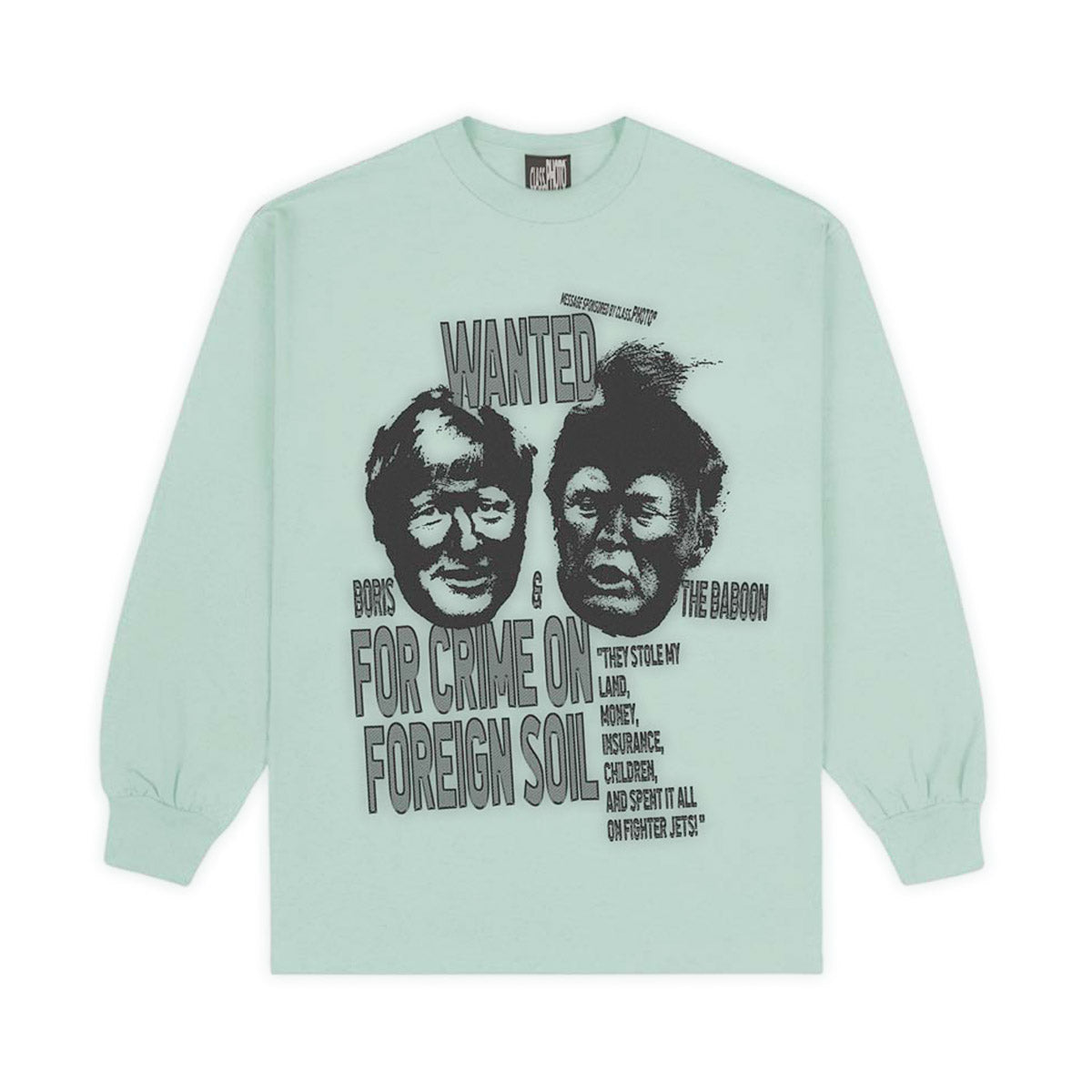 Donald & Boris Longsleeve Tee - Celadon Green